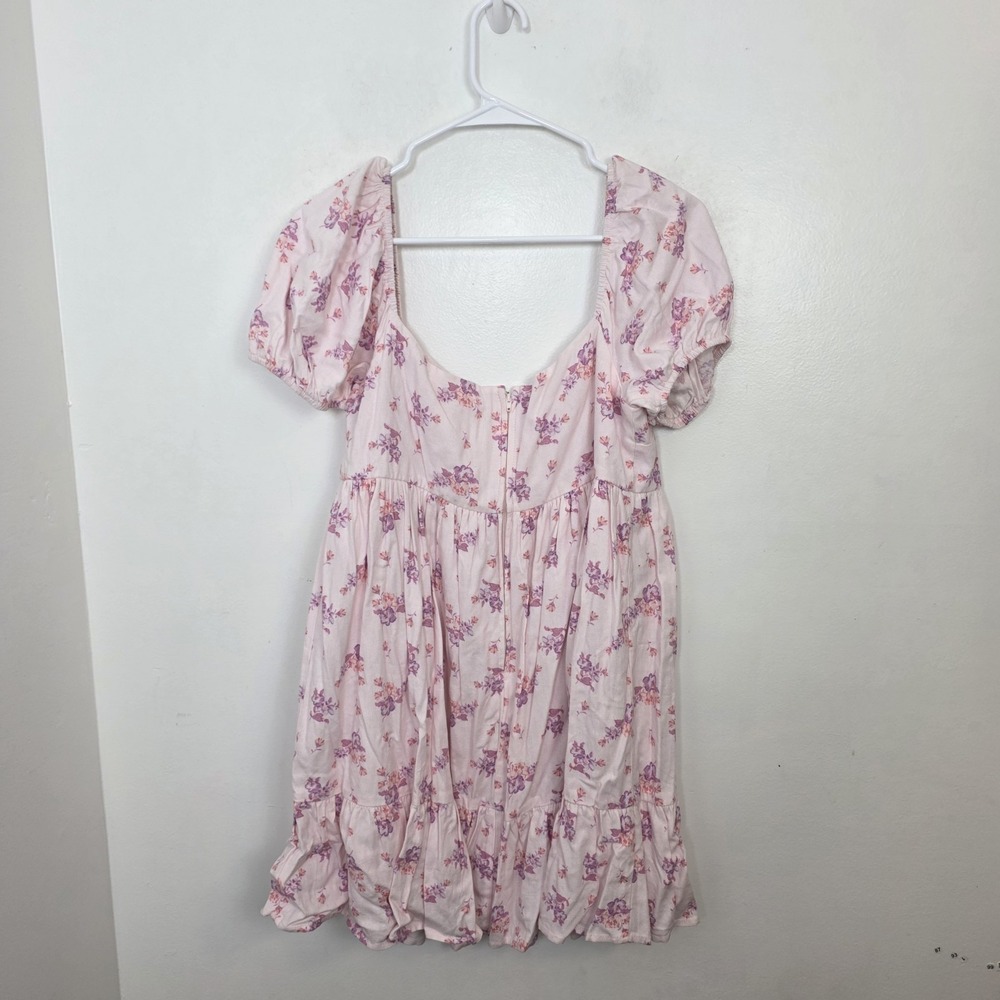 Altar'd State Light Pink Purple Floral Babydoll Girly Kate Mini Dress Size XL - Picture 5 of 6